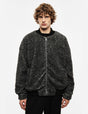 Blouson bomber zippé à bords côtes en laine mélangée Imperial Homme, porté de face