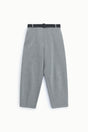 Pantalon balloon ceinturé en point de Milan à plat – Gris foncé – Imperial Femme
