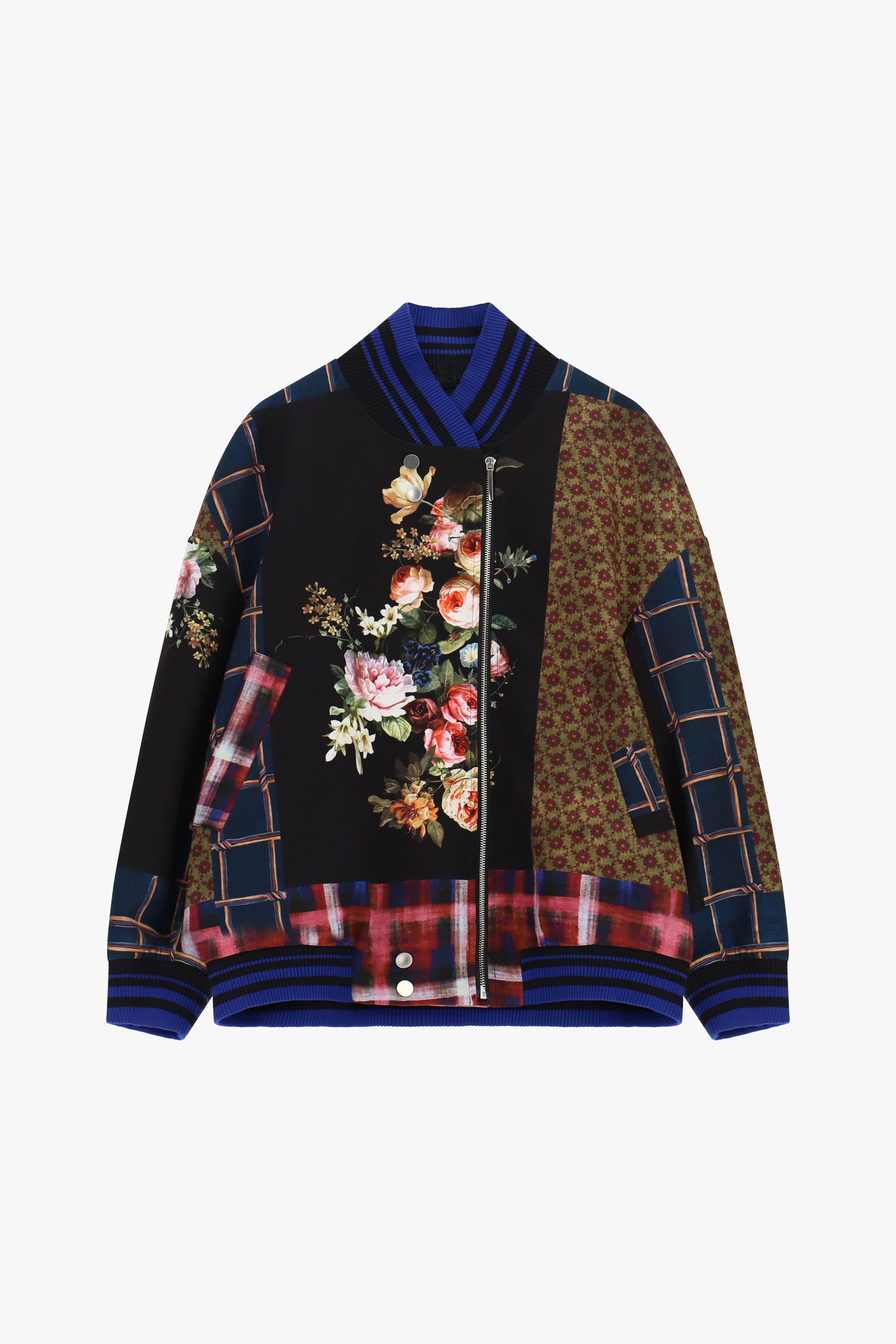 Blouson bomber patchwork d'imprimés à plat – Multicolore – Imperial Femme