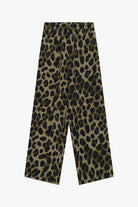 Pantalon fluide imprimé léopard en viscose à plat – Imperial Femme