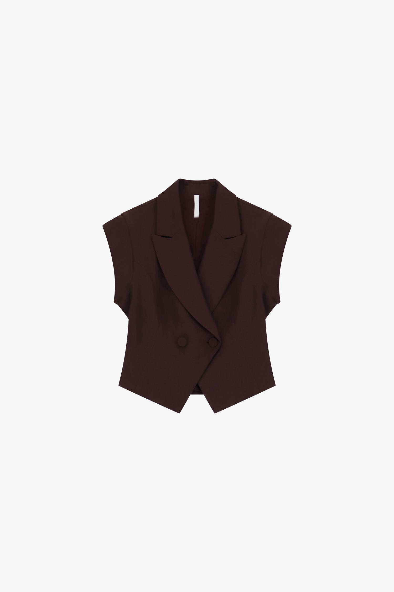 Veste sans manches col revers croisée à plat – Bordeaux – Imperial Femme
