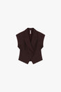 Veste sans manches col revers croisée à plat – Bordeaux – Imperial Femme