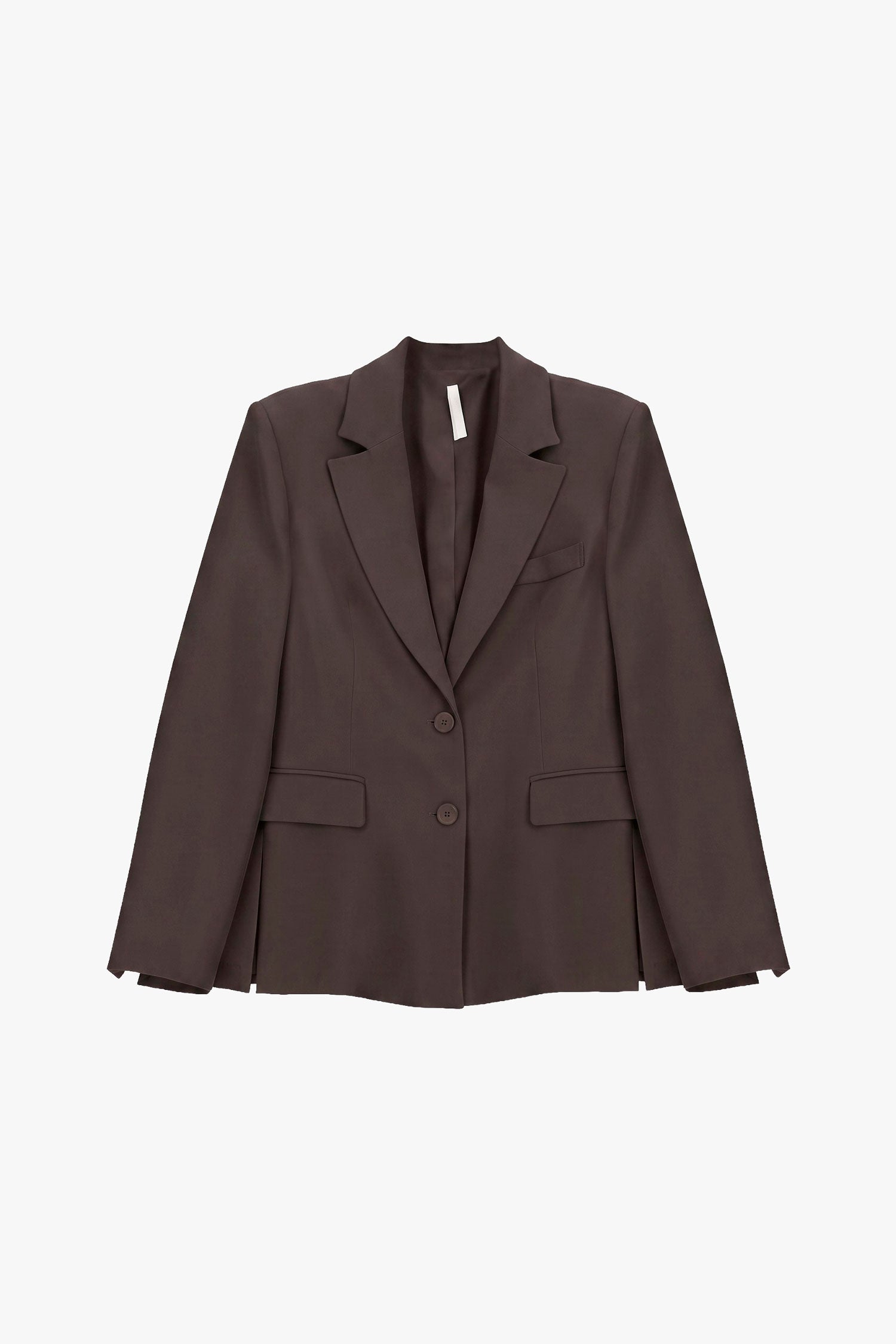 Blazer poches à rabat en crêpe fluide à plat – Marron – Imperial Femme