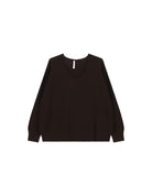 Pull col V ample en maille fine, à plat