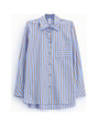 Chemise oversize rayée en coton à poche à plat – Bleu ciel – Imperial Femme