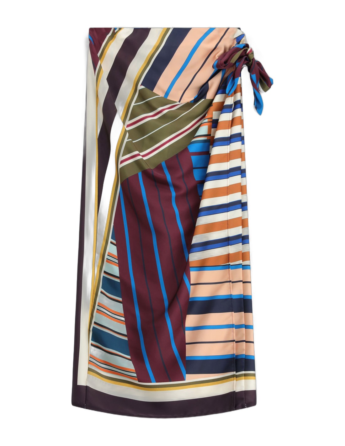 Jupe longue à rayures multicolores nouée sur le côté – multicolore – Imperial Femme