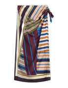 Jupe longue à rayures multicolores nouée sur le côté – multicolore – Imperial Femme