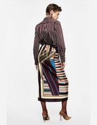 Jupe longue à rayures multicolores nouée sur le côté – multicolore – Imperial Femme