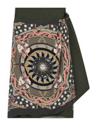 Jupe portefeuille imprimé foulard – kaki et beige – Imperial Femme
