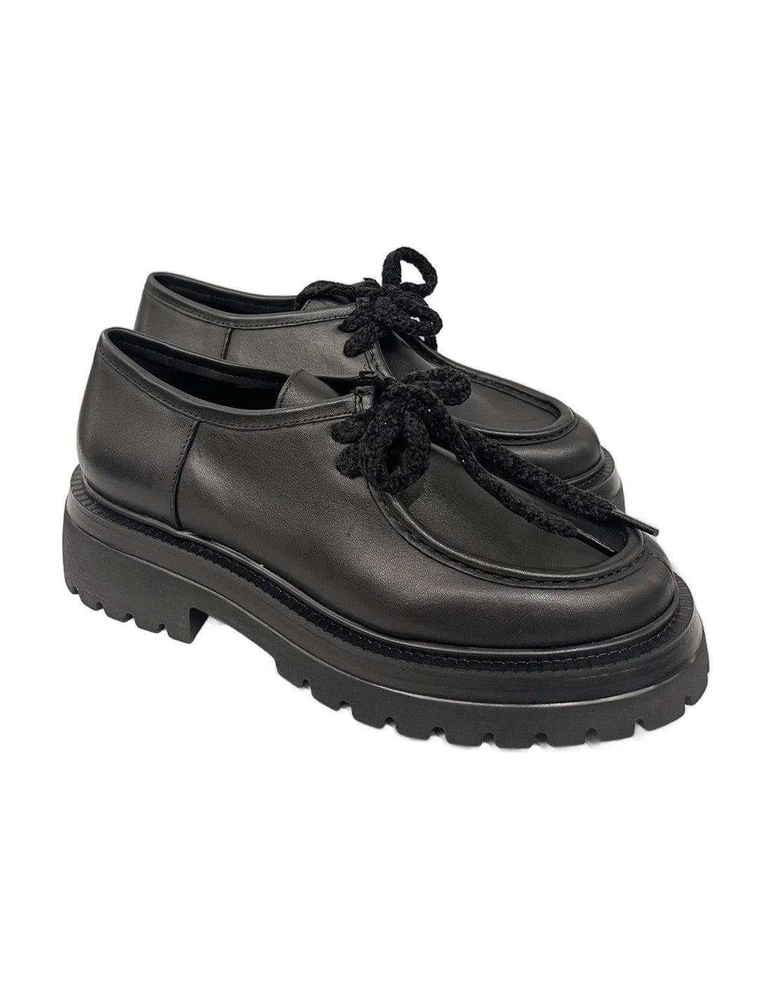 Derbies en cuir à semelle crantée – noir – Imperial