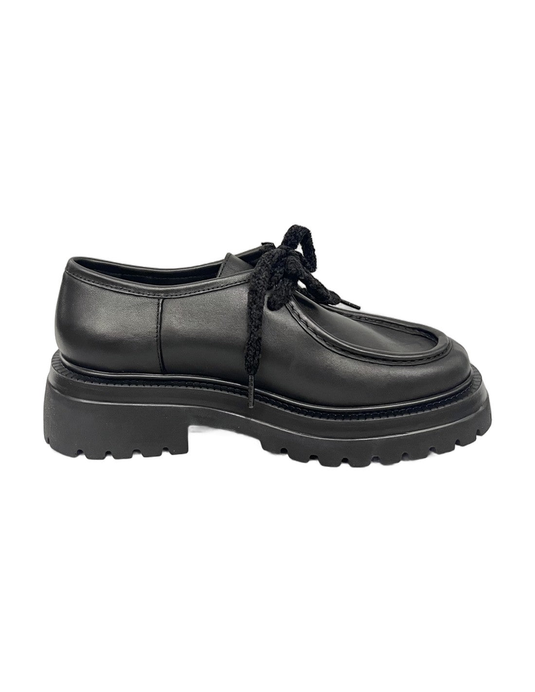 Derbies en cuir à semelle crantée – noir – Imperial