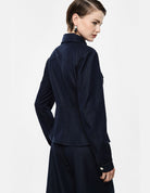 Veste chemise en toile denim boutons métal – bleu denim – Imperial Femme