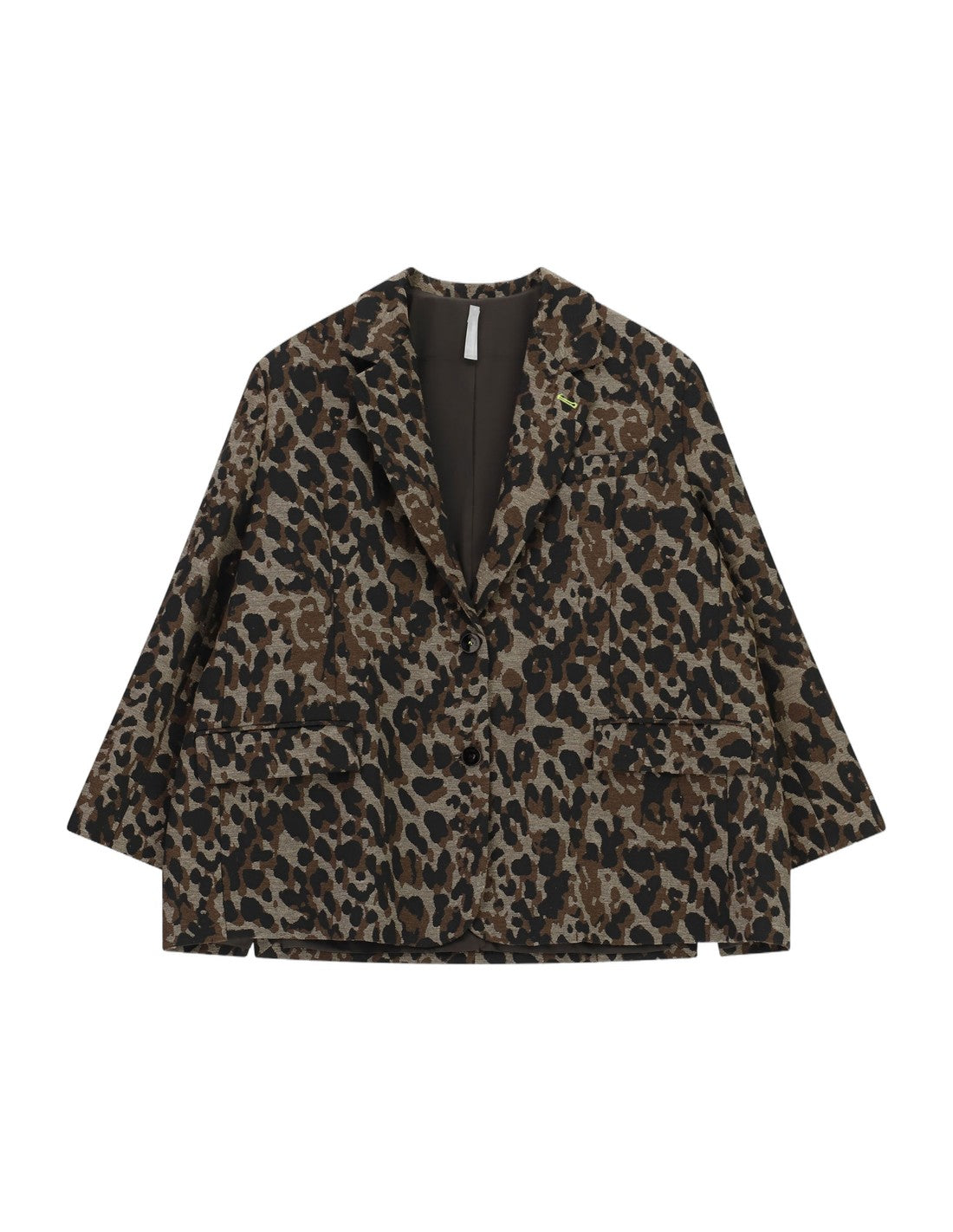 Blazer oversize imprimé léopard – beige – Imperial Femme