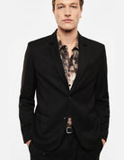 Blazer droit à deux boutons porté, profil – Noir – Imperial Homme