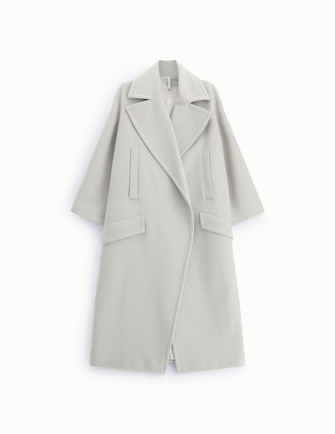Manteau long oversize à larges revers à plat – Écru – Imperial Femme
