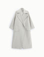 Manteau long oversize à larges revers à plat – Écru – Imperial Femme
