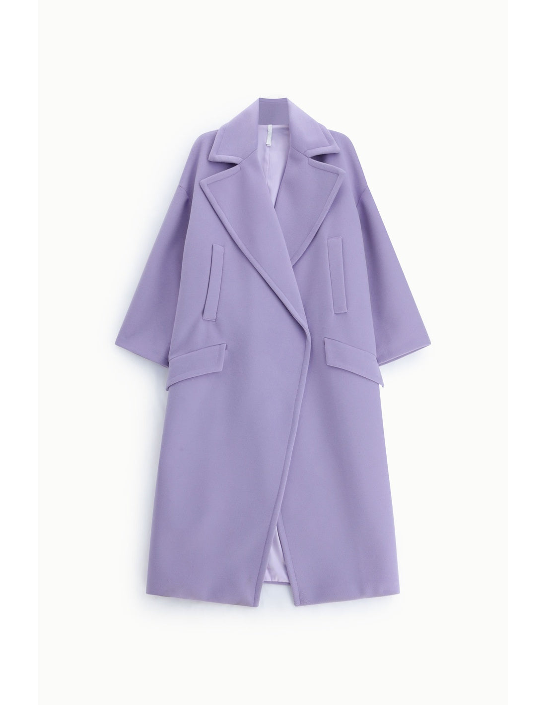 Manteau long oversize à larges revers à plat – Lilas – Imperial Femme
