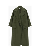 Manteau long oversize à larges revers à plat – Vert militaire – Imperial Femme