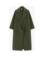 Manteau long oversize à larges revers à plat – Vert militaire – Imperial Femme
