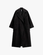 Manteau long oversize à larges revers à plat – Noir – Imperial Femme