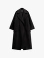 Manteau long oversize à larges revers à plat – Noir – Imperial Femme