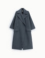 Manteau long oversize à larges revers à plat – Gris foncé – Imperial Femme