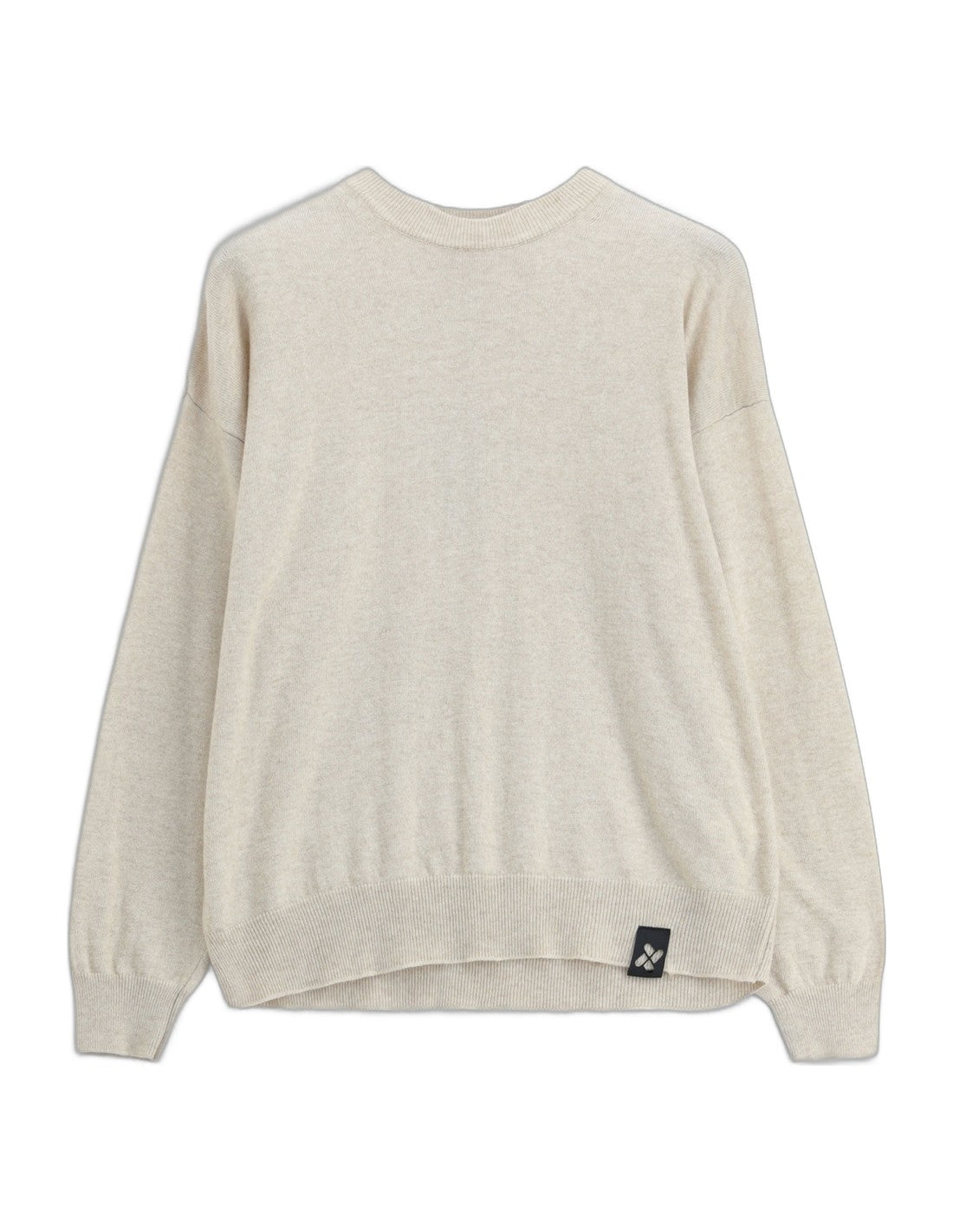 Pull col rond en maille laine mélangée – beige – Imperial Homme