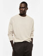Pull col rond en maille laine mélangée – beige – Imperial Homme