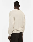 Pull col rond en maille laine mélangée – beige – Imperial Homme