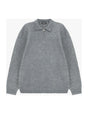 Pull col polo zippé à plat – Gris chiné – Imperial Homme