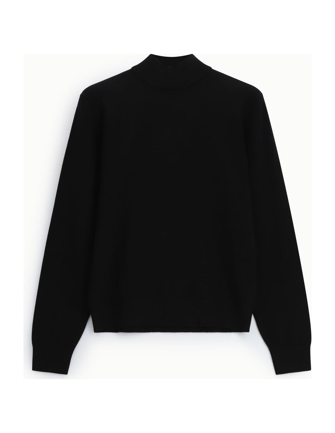 Pull col montant en maille fine à plat – Noir – Imperial Homme