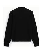 Pull col montant en maille fine à plat – Noir – Imperial Homme
