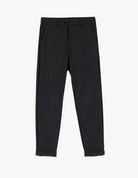 Pantalon cigarette à revers en éco-cuir à plat – Noir – Imperial Femme
