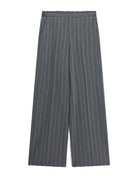 Pantalon large à rayures tennis taille élastiquée – gris – Imperial Femme