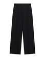 Pantalon palazzo taille montée en drap sergé à plat – Noir – Imperial Femme