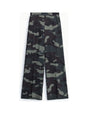 Pantalon palazzo imprimé camouflage à plat – Vert militaire – Imperial Femme