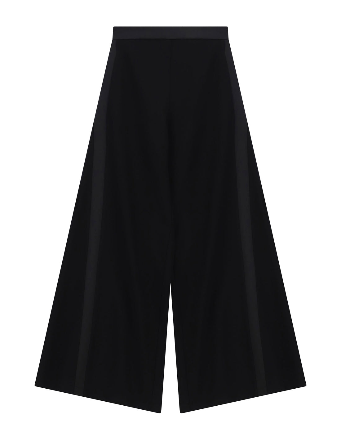 Pantalon palazzo à finitions smoking en jersey à plat – Noir – Imperial Femme