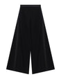 Pantalon palazzo à finitions smoking en jersey à plat – Noir – Imperial Femme