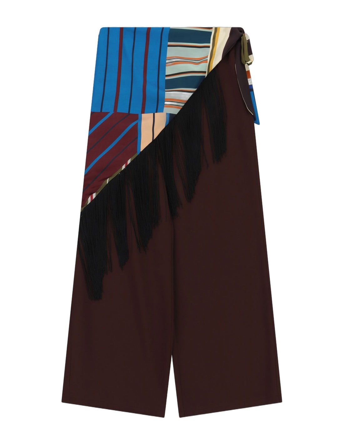 Pantalon palazzo taille haute en crêpe satin – bordeaux – Imperial Femme