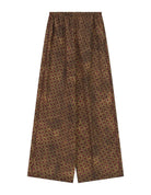 Pantalon palazzo imprimé taille élastiquée – vert et bordeaux – Imperial Femme