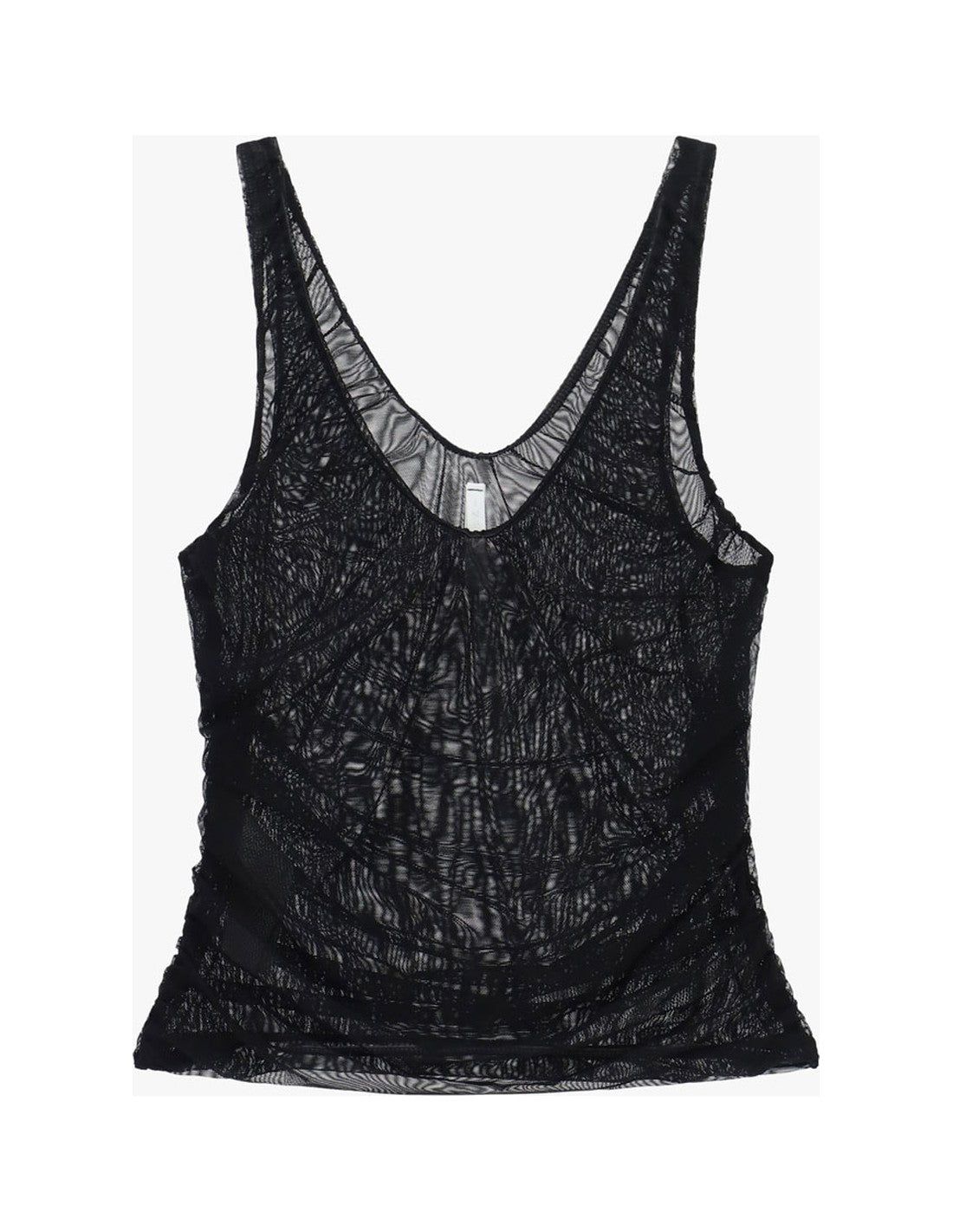 Débardeur en maille transparente texturée à plat – Noir – Imperial Femme