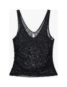 Débardeur en maille transparente texturée à plat – Noir – Imperial Femme