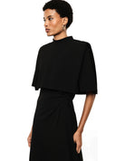 Top court sans manches col montant en jersey porté, face – Noir – Imperial Femme