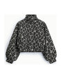 Blouson zippé en jacquard léopard à plat – Beige et noir – Imperial Femme