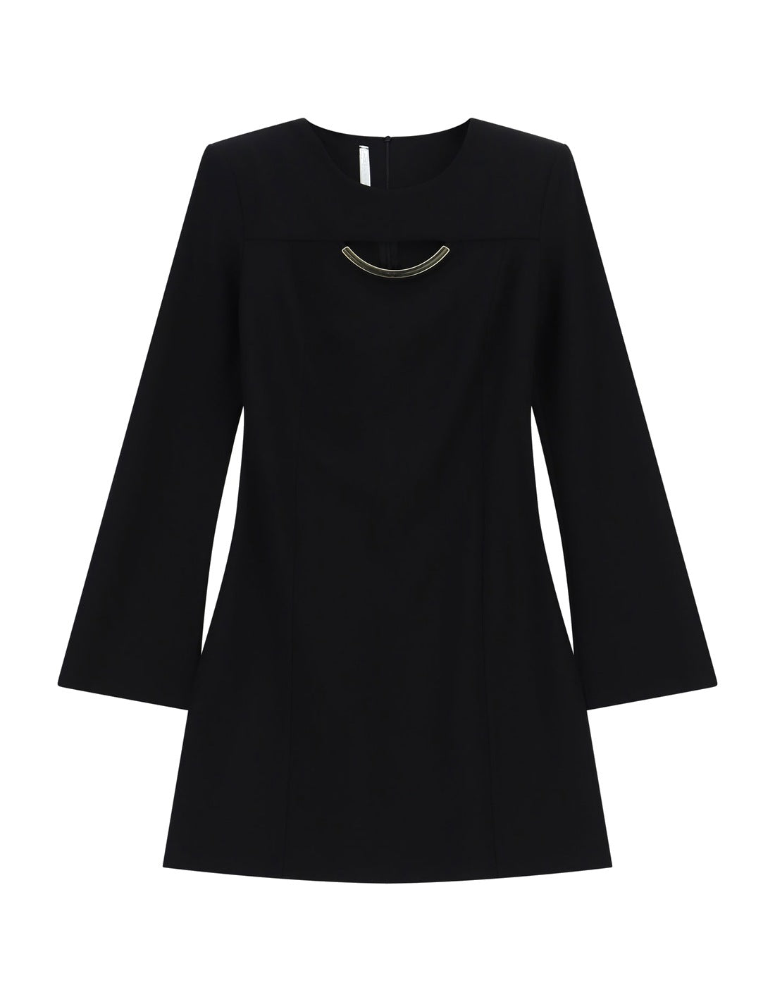 Robe courte évasée à bijou doré à plat – Noir – Imperial Femme