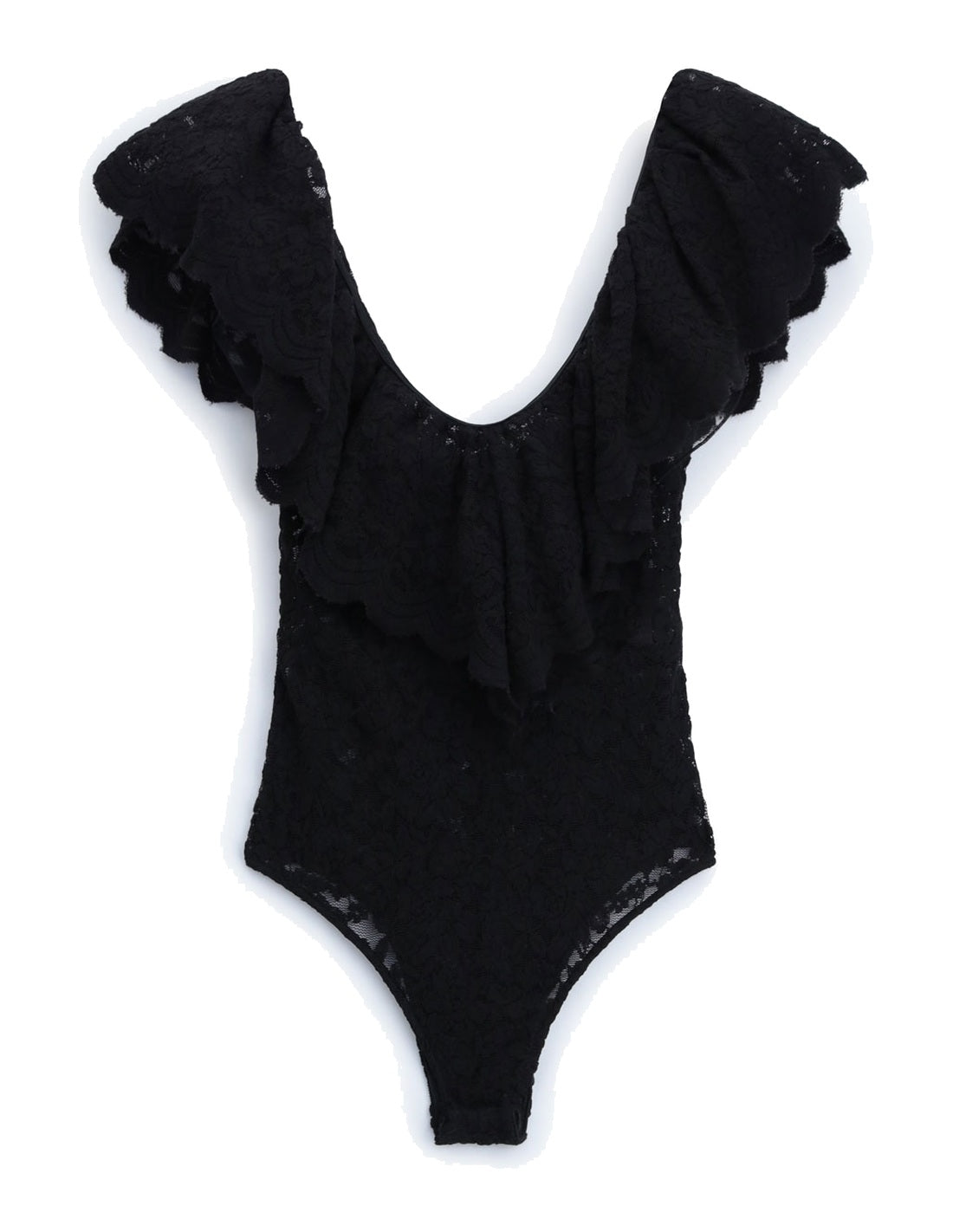 Body en dentelle à volants aux épaules – Imperial Femme