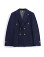 Blazer croisé effet denim à poches plaquées à plat – bleu denim – Imperial Homme