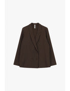 Blazer croisé rayé en crêpe – Imperial Femme