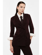 Blazer de smoking manches 3/4 col satin – Imperial Femme