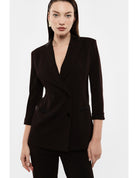 Blazer de smoking manches 3/4 col satin – Imperial Femme
